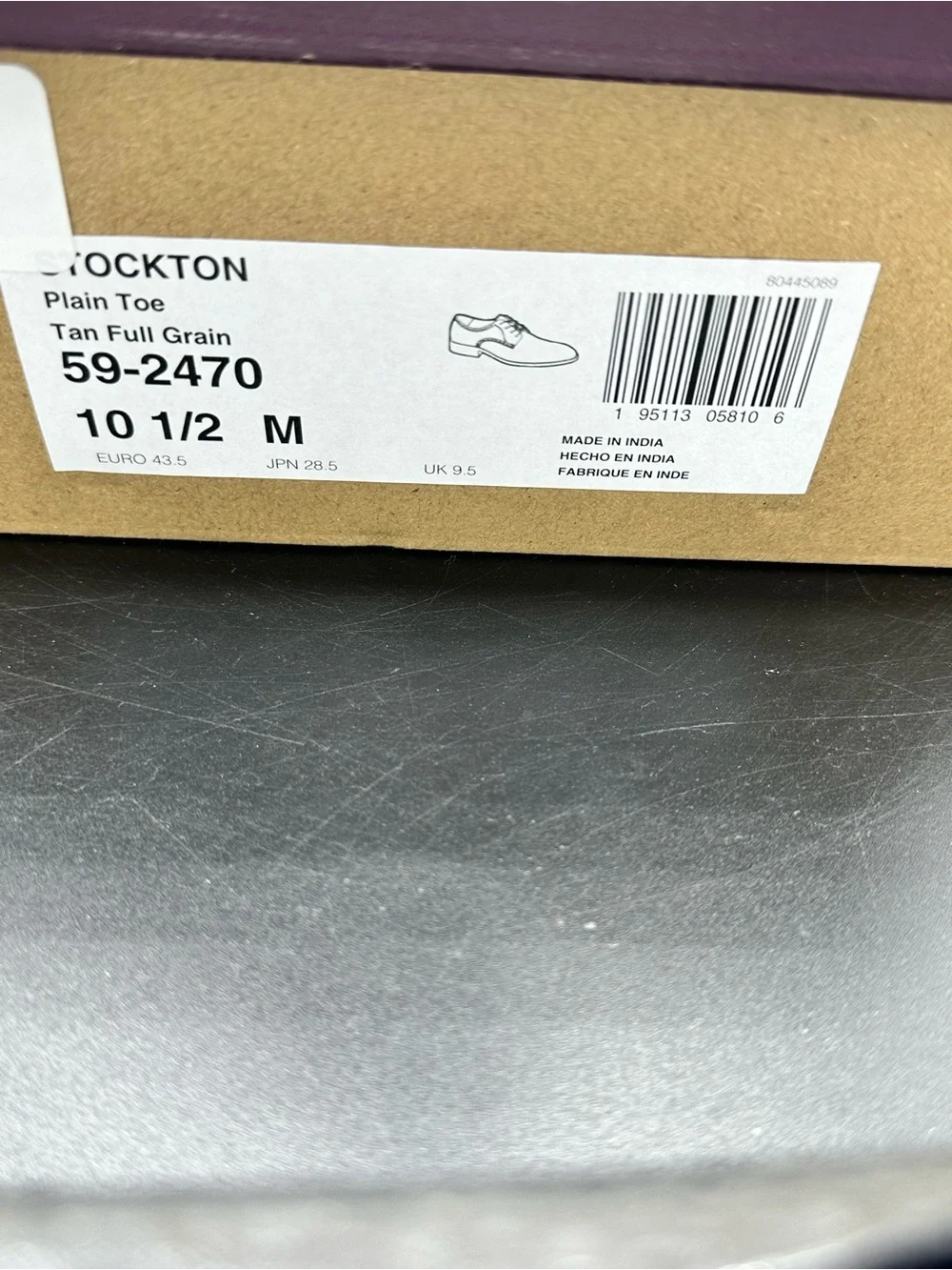 Johnston & Murphy Stockton Brown Plain Toe Dress Shoes Size 10.5 NEW WITH BOX